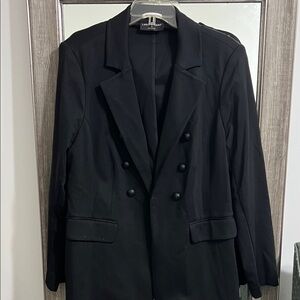 Lane Bryant Double-Breasted Black Blazer